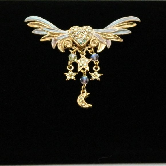 Kirk's Folly Brooch - ALWAYS FAITHFUL WINGED HEART - Picture 2 of 6